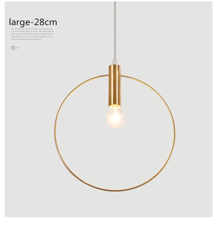 Simple pendant light Vintage retro LED indoor lamp ball gold modern coffe vintage bar shop living decoration hanging AC110-265v