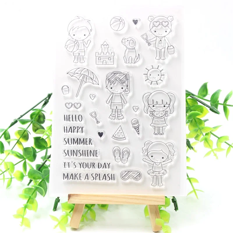 

Hello Summer Transparent Clear Silicone Stamps for DIY Scrapbooking/Card Making/Kids Fun Decoration Supplies 289