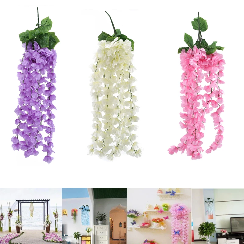 

Artificial Violet Flowers Home Decorations Wedding Fake Flower Simulation Flower Vine Simulation Wall-mounted Fake Rattan Decor