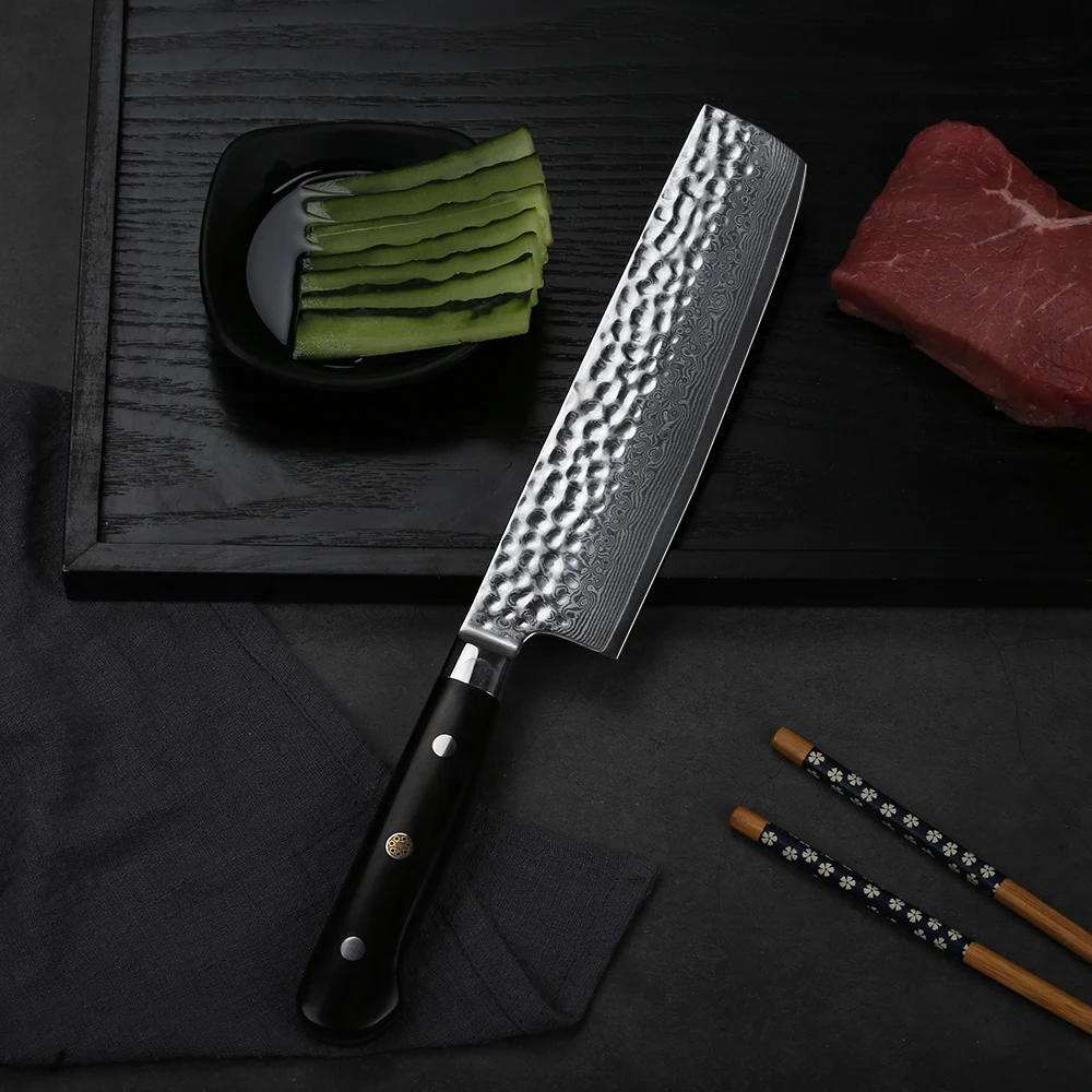 TURWHO 7 ''Высококачественный Нож для овощей Nakiri, кухонный нож из японской дамасской стали, нож для повара, нож для приготовления пищи