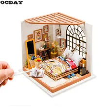 3D деревянные головоломки DIY кукольный домик Миниатюрный Набор мебели ручной работы для девочек, модель спальни, обучающая игрушка, деревянный подарок для детей