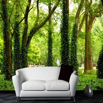 

3D Wallpaper Modern Green Forest Trees Photo Wall Murals Living Room TV Sofa Background Wall Painting Papel De Parede Wallpapers