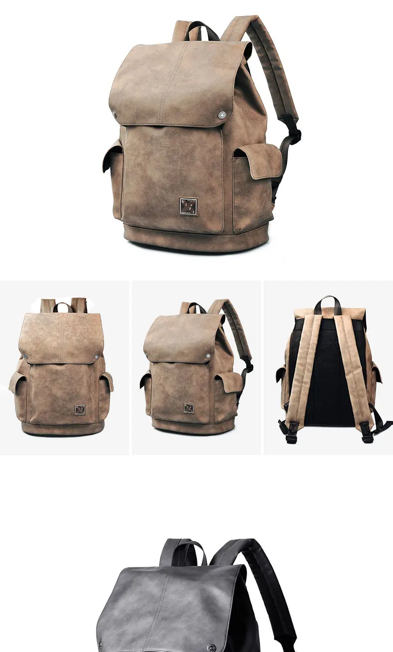 Рюкзак для колледжа, мужской рюкзак, Корейская дорожная сумка, модная сумка для компьютера, кожаная повседневная мужская сумка