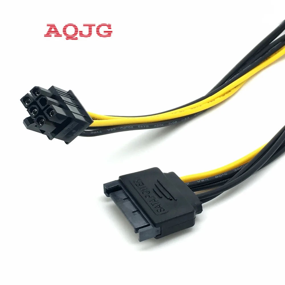 15pin SATA Power to 6pin PCI E PCI Express Adapter Cable Video Card AC