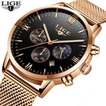 LIGE Watch Men Fashion Sports Quartz Clock Mens Watches Top Brand Luxury Full Steel Business Waterproof Watch Relogio Masculino