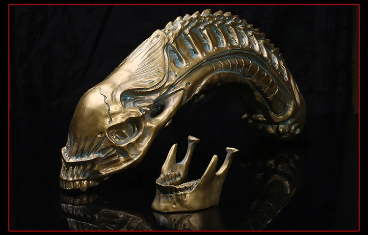 Реалистичные инопланетяне череп модель инопланетяне против Хищника фигурки реалистичные смолы внеземной жизни череп модель Хэллоуин Декор