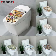 

Creative 3D Landscape Toilet Seat Stickers Vinyl Wall sticker Washroom Decals Removable Wallpaper Waterproof Scenery Homer Decor