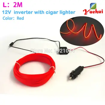 

2Meters 2.3mm-Skirt EL Wire 12V Steady On Driver Energy Saving Cars Party Decoration Electroluminescent Neon Cold Light