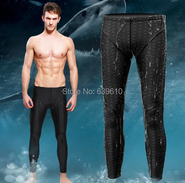 Men Swimwear Swimming Suit Shark Skin Sharkskin Pants Swimming Long