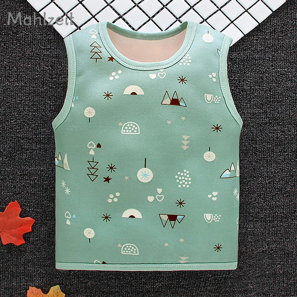 

2019 Spring baby warm thick waistcoat cartoon cute cotton vest for 1-4T baby boy girl Children kids soft outwear clothes