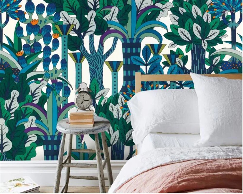 

Beibehang Large custom made wallpaper European retro nostalgic abstract rainforest plant wallpaper mural wall wallpaper 3d