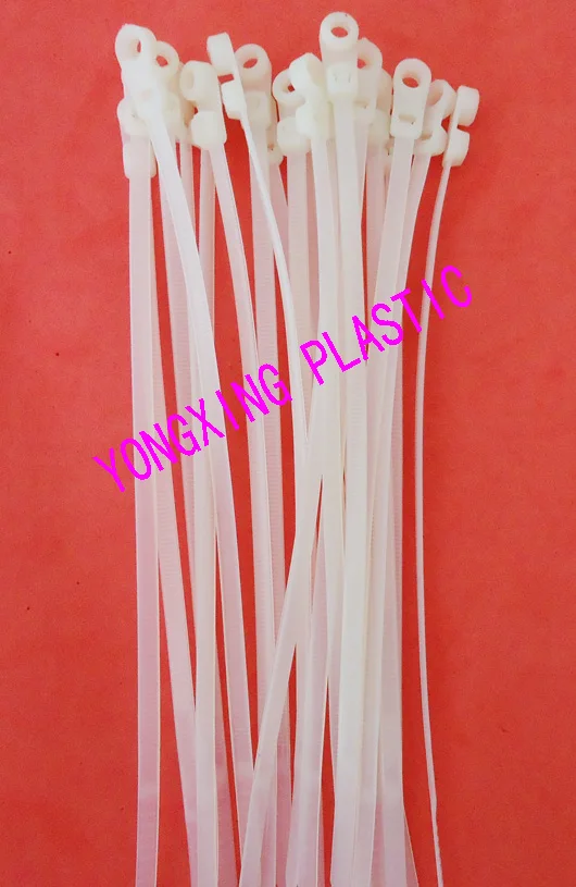 100pcs/lot nylon Zip mounted cable tie with hole 7.2*400cable ties