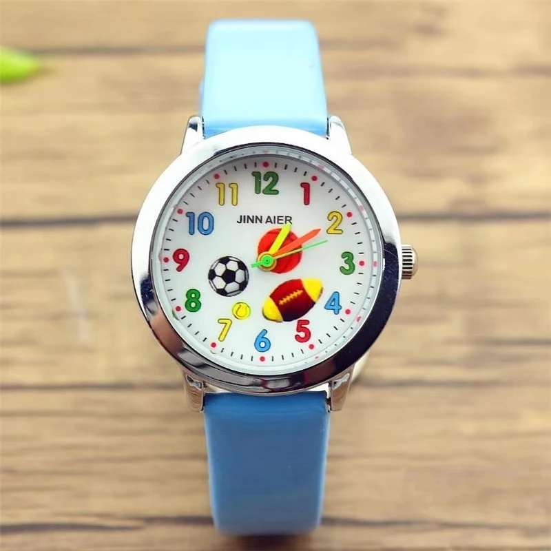 Популярные детские контракт световой цифровой кварцевые часы Детские ремень для активного отдыха футбол