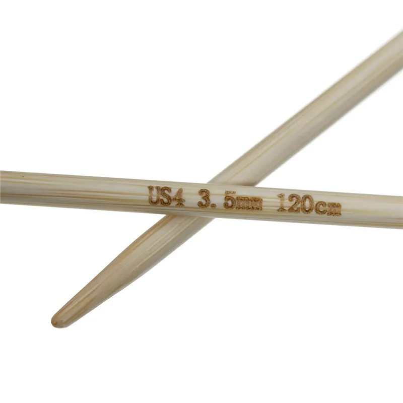DoreenBeads бамбуковые круговые спицы прозрачная трубка с двойным острым крючком Крючки плетение ремесло длиной 120 см, 1 пара