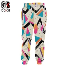 Ogkb Повседневное штаны для мальчиков Новые Длинные свободные 3d-брюки печать многоугольник 3d хип-хоп одежда большого размера для Для мужчин зимние штаны для девочек