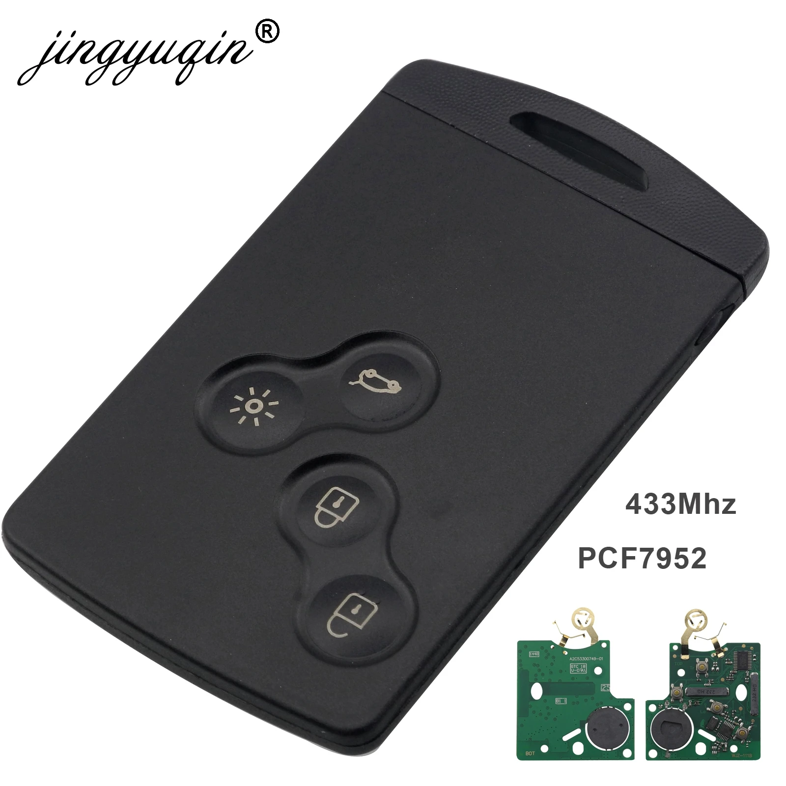 Jingyuqin 5 шт./лот для Renault Koleos, Clio Megane Scenic Лагуна дистанционный ключ-брелок от машины 433 МГц чип PCF7952 4 кнопки управления