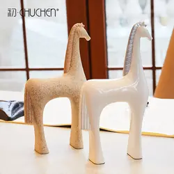 Nordic Творческий смолы лошадь статуэтка Домашний декор ремесел украшения комнаты объекты гостиная изучение старинных фигурки животных из