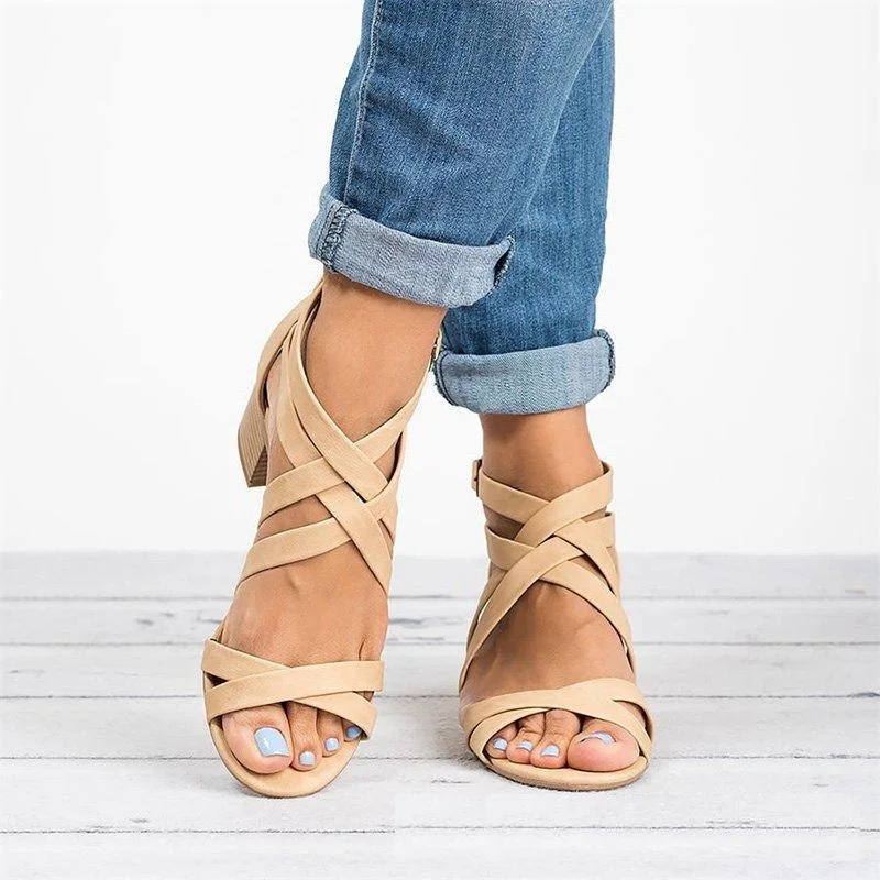 

Women's casual sandals Roman fighters summer sandals women's high heels cross-tied shoes ladies beach sandals women's shoes hot