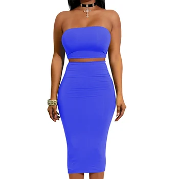 

Hot Summer Women 2 Pieces Set Off Shoulder Crop Tops Skirts Bandage Backless Party Club Bodycon Outfits MSK66