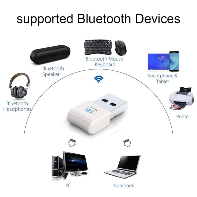 USB V5.0 Bluetooth беспроводной адаптер приемник Мини USB Bluetooth ключ 5,0 приемник для компьютера ПК