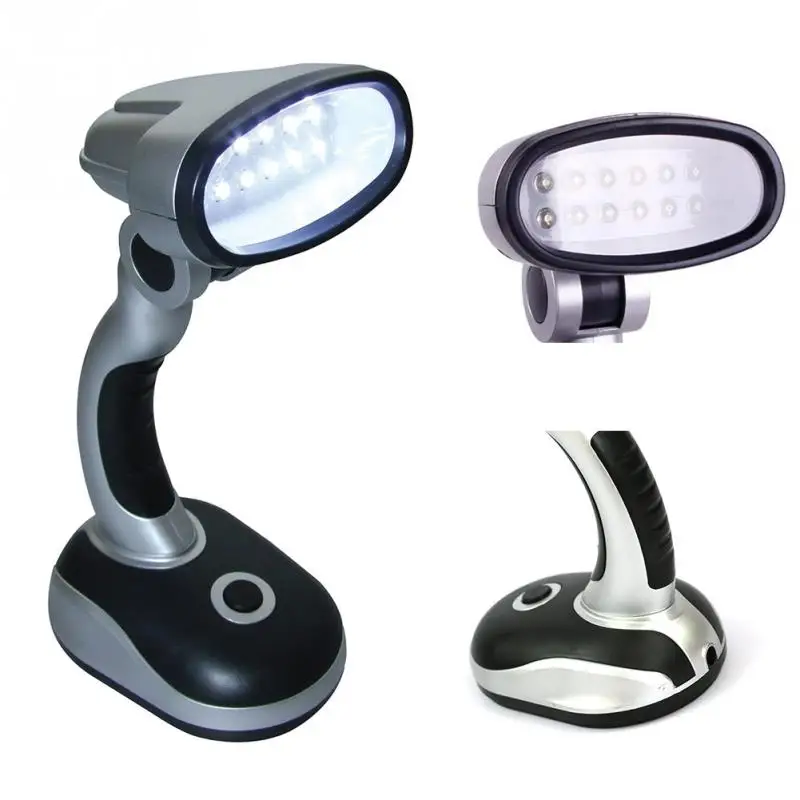

12LED Desk Lamps USB Cable Work Battery Operated Table Portable Reading Desk Lamp white light Camping Light#
