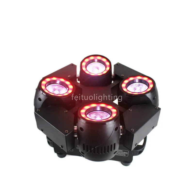 Dmx Lyre 4 головки Led движущаяся головка луч сценический светильник 4x40 Вт RGBW 4в1 мобильный головной Луч Светильник X aixs бесконечный Вращающийся DJ светильник