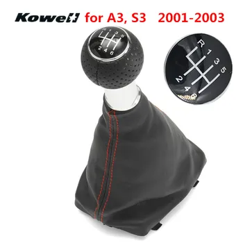 

New 6-Speed MT Gear Shift Knob for Audi A3 S3 2001 2002 2003 Gear Shifter Lever Stick Headball + PU Leather Gaitor Boot & Frame