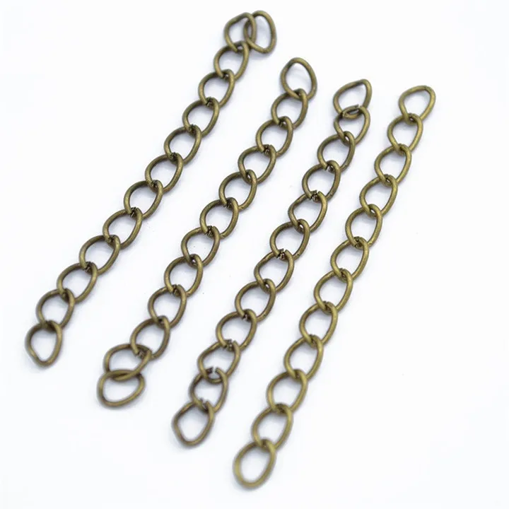 4 100pcslot Tail Chains For Diy Jewelry 5cm Necklaces Extension Chain Silver  Jewelry Fndings Chain For Bracelet Diy Accessories 30