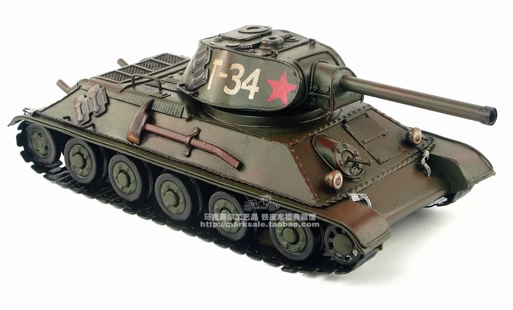 Винтажный ручной танк военная модель 1940 советская T-34 MBT изделия ручной работы под старину