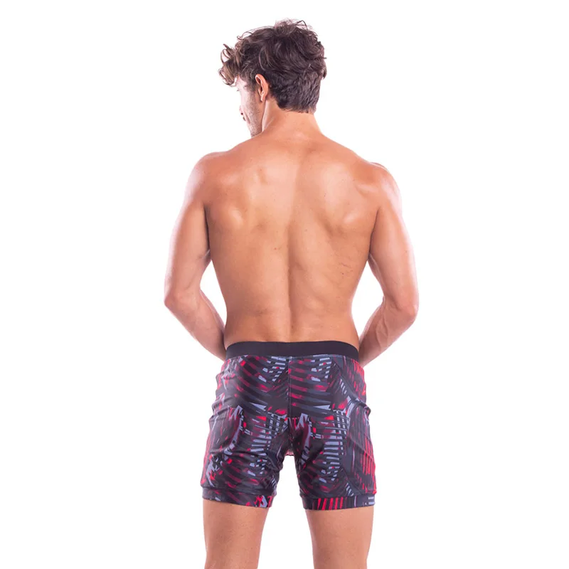 Mens Swim Trunk Boxer Board Shorts USA Flag Sport Swimwear Square Beach Wear Surf Boys