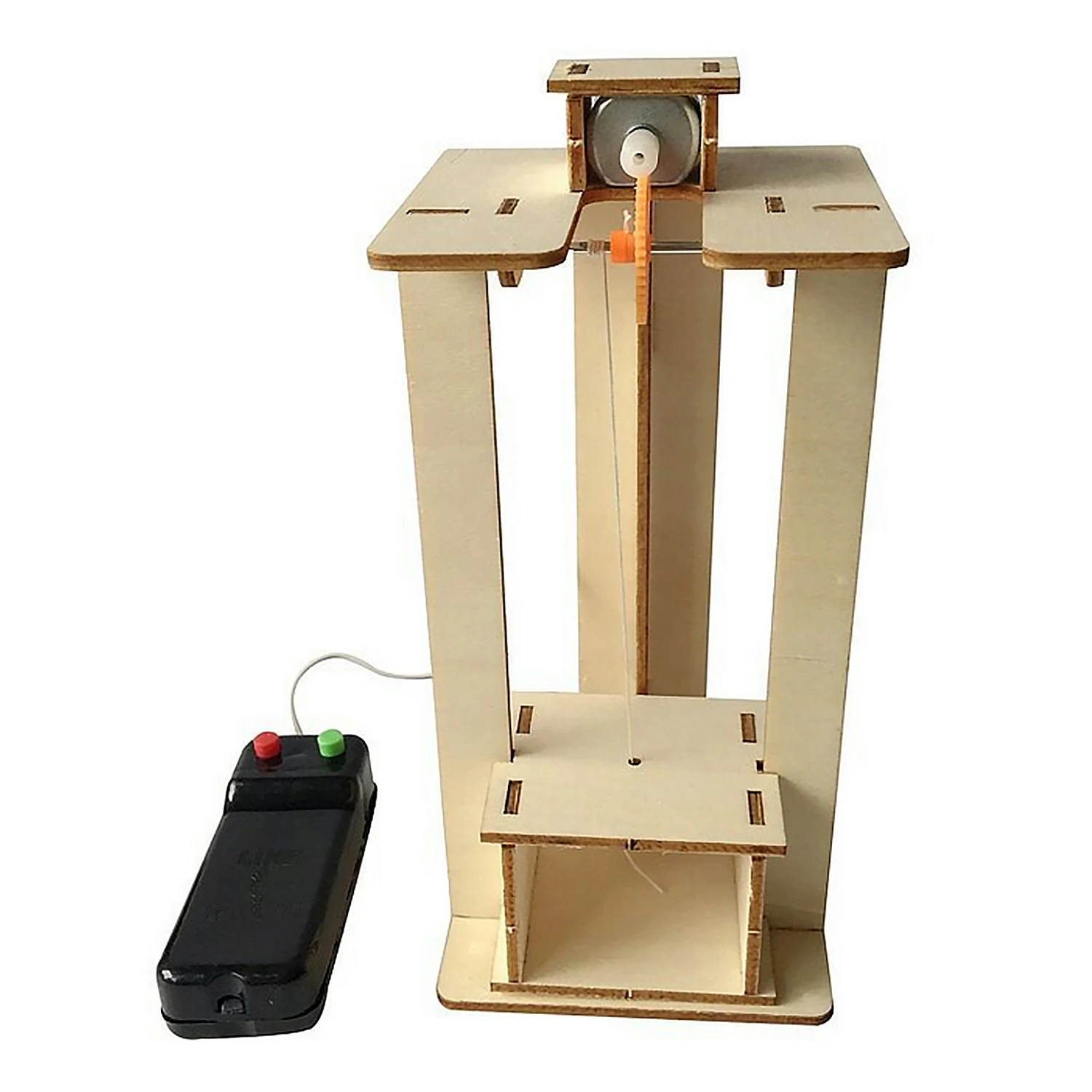  Kids Wooden DIY Assemble Simulate Electric Elevator Lift Model Kit Creative Science Physics Experim - 33049191489