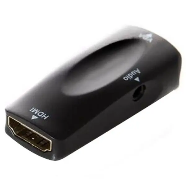  HDMI a VGA Video Converter Gold-Plated Attivo HD 1080P Femmina a Femmina Adapte con 3.5mm Audio per