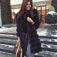 Real fur Real Fox Fur Coat Women Natural Real Fur Jackets Vest Winter Outerwear Women Clothes