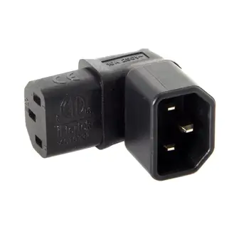 

IEC Male C14 to Down Right Angled 90 Degrdd IEC Female C13 Power Extension Adapter