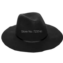 Шерсть женская черная фетровая шляпа шляпы для женщин