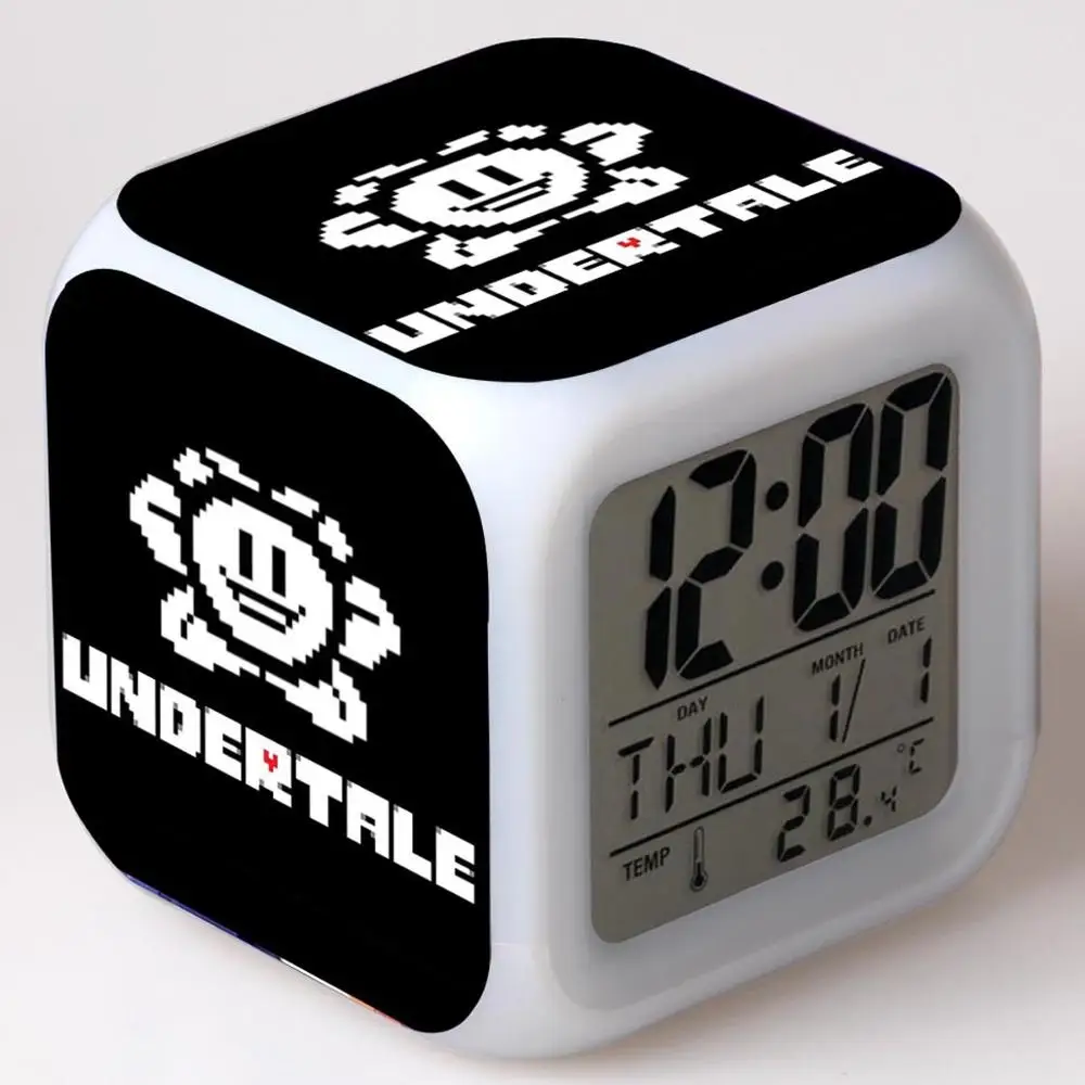 Светодиодный Будильник Undertale wekker reveil для украшения дома ночник светодиодный 7 цветов часы с подсветкой reloj pertador цифровой будильник - Цвет: B05