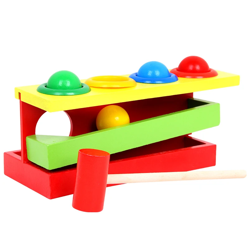  Wooden Knock Beat Balls Montessori Material Educational Toys For Children Orbital Rolling Ball Oyun