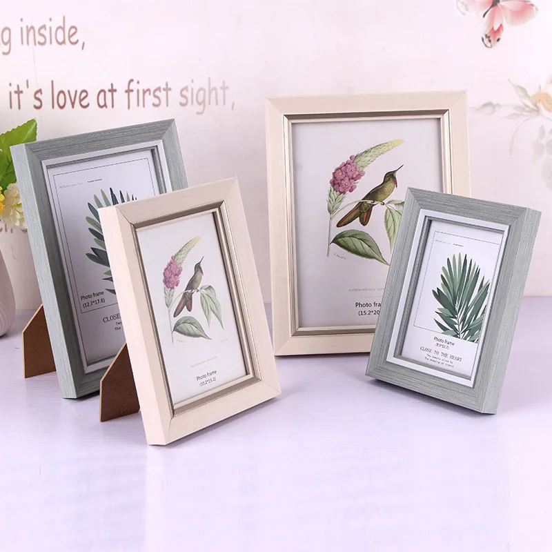 

Rectangle Wood Pictures Frames Desk Table Decor Photo Frame Wedding Family Photo Frames High-Grade Art Home Decor Gift Ornaments
