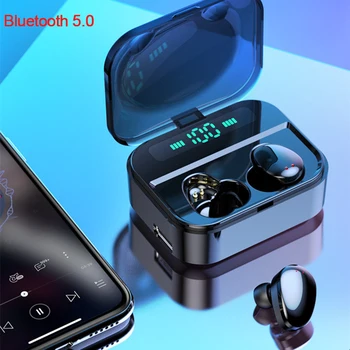 

LEORY TWS Earbuds bluetooth 5.0 Earphone Three Digital Display Stereo Waterproof Handsfree with Power Bank