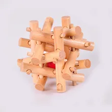 Старый Китай винтажные блокираторы традиционный деревянный пазл для Тренировки Мозга Ming& Luban замок мяч в клетке головоломка