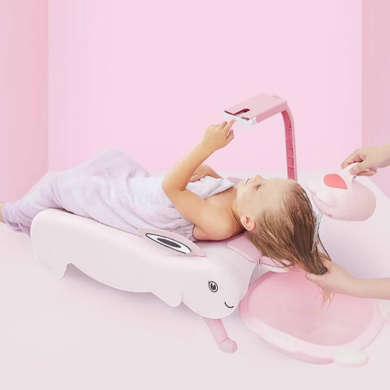 

Children's shampoo chair vibrating the same paragraph shampoo bed foldable extra large baby with mobile phone bracket