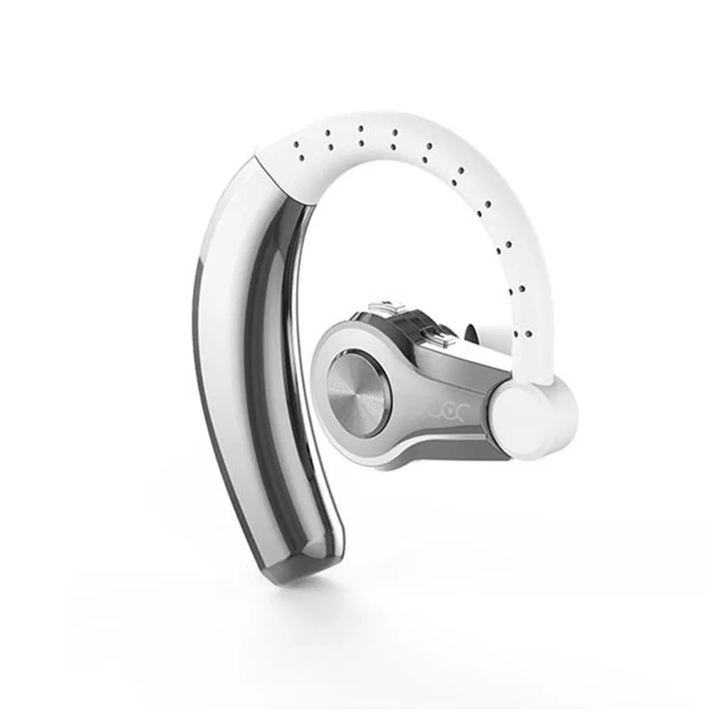 

Hot sales Ear hook Wireless Stereo Earplug Bluetooth Headset Earphone 4.1 Single Battery English Version Silver headphones