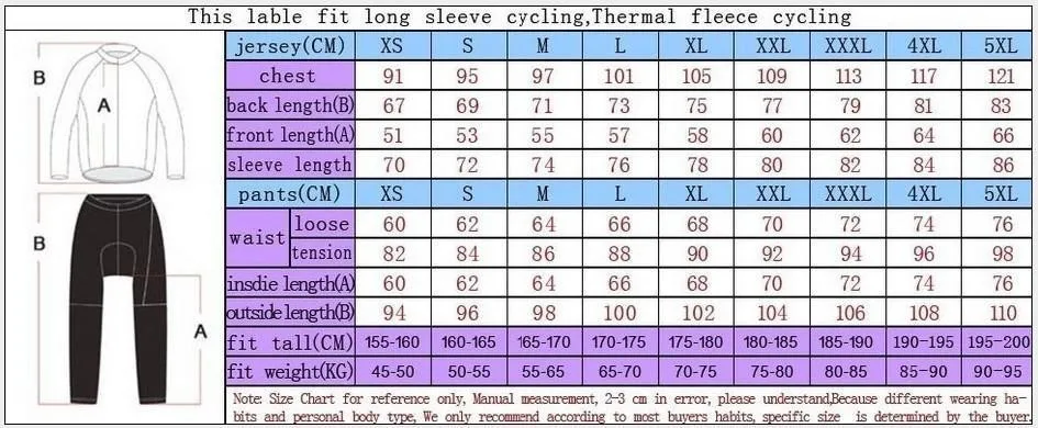 Ale Cycling Size Chart