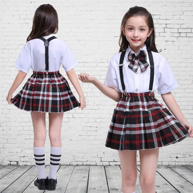 Buy 100 170cm Primary School Uniform for Girls Plaid