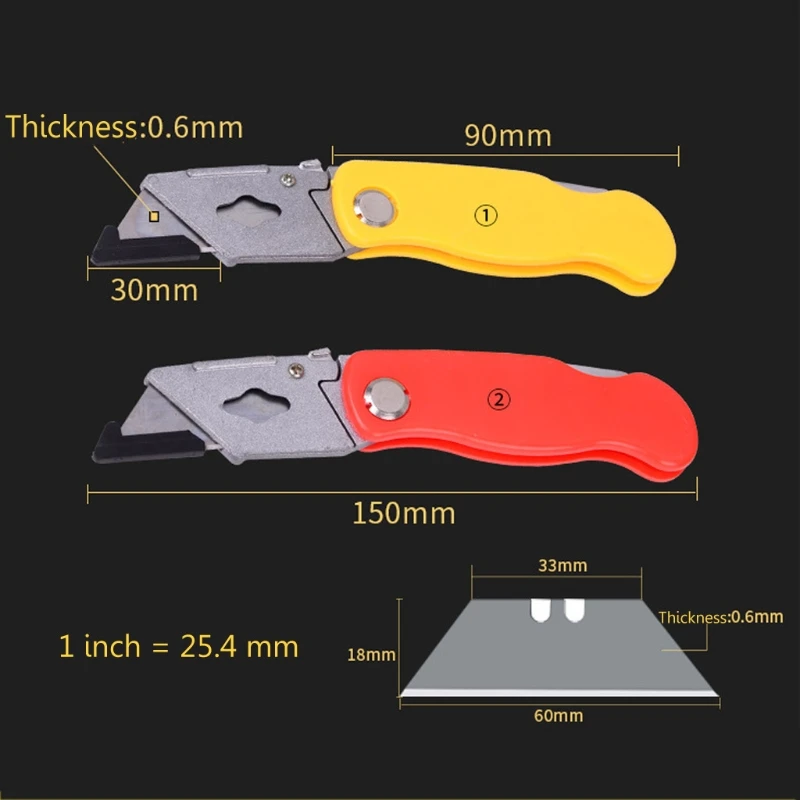Практичный складной нож для резки бумаги и пластика с заменяемым лезвием-v
