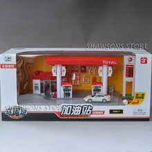 Модель игрушки бензиновый автосервис с 1: 64 Литой игрушечный автомобиль миниатюрная копия Playset