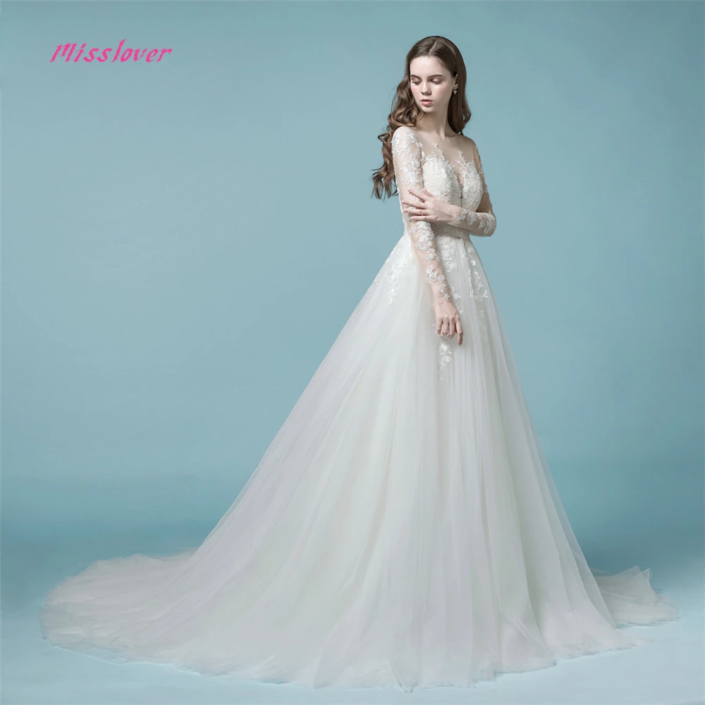 Шелковистая органза Vestido De Noiva роскошное простое кружевное ТРАПЕЦИЕВИДНОЕ свадебное платье невесты Новое свадебное платье с длинными рукавами Robe de mariee