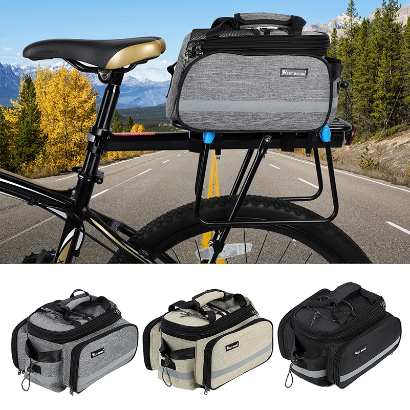 Excellent WEST BIKING 10-25L Bike Pannier Backpack Bolsa Bicicleta Carrier Trunk Bags For Cycling Bicycle Bike Rear Travel Luggage Bag 5