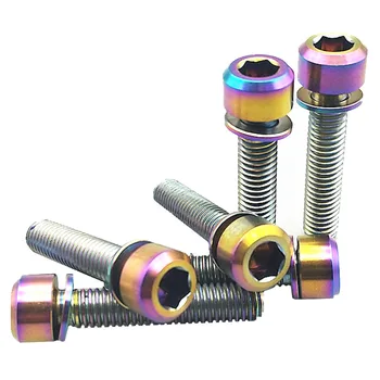 

Titanium Bolt for Bike M6 M6x30 Ti Bolts with Washer Column Head Hexagon Socket Ti Screws Ti Fastener 6pcs