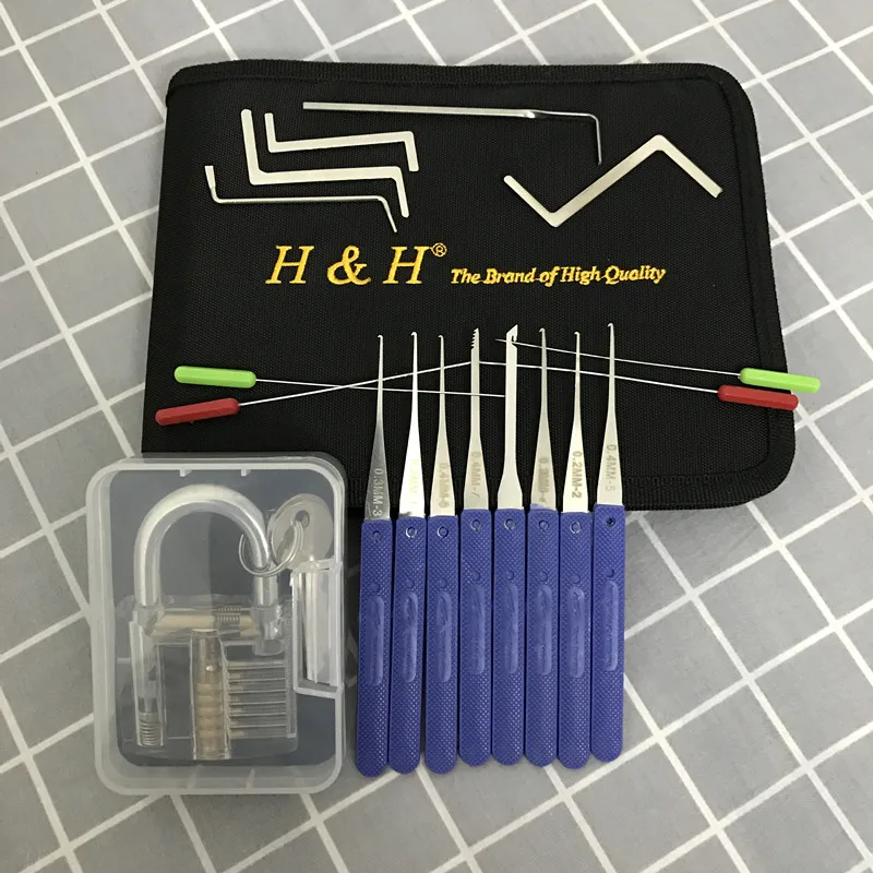 

High Quality Locksmith Professional 30pcs Lock Tools with Locksmith Tools Key Transparent Lock for Practice Free Shipping